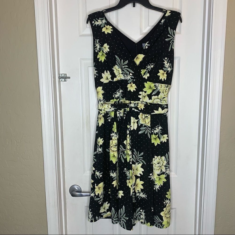Rabbit, Rabbit, Rabbit Designs Black and Yellow Floral Dress Size 12